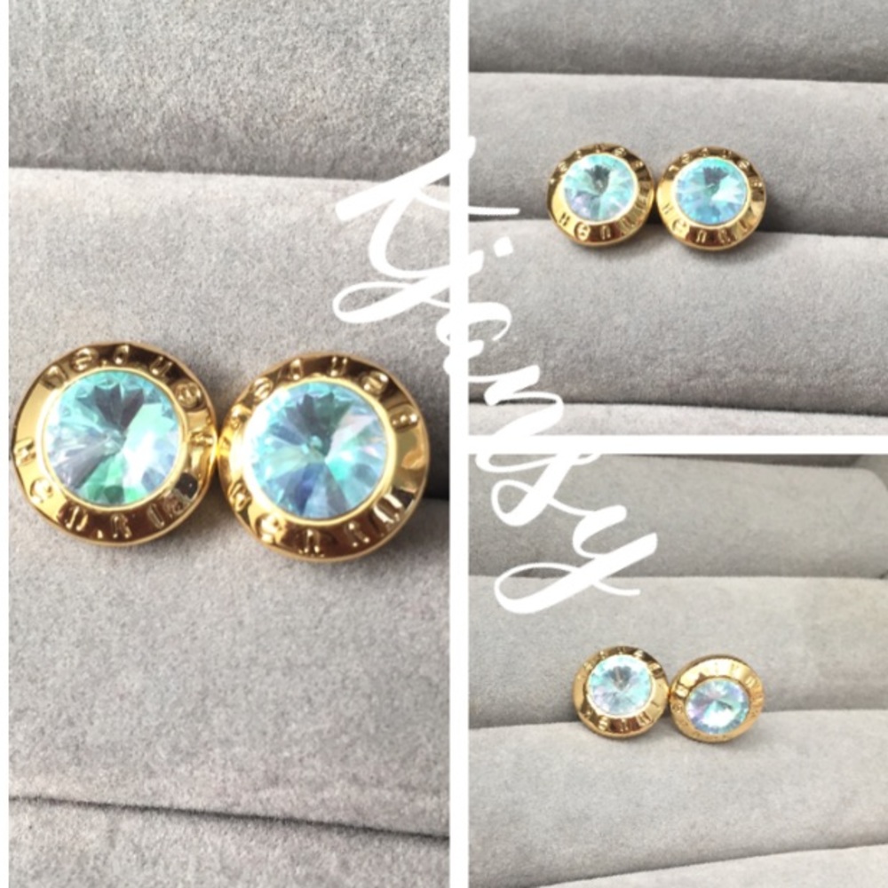 Henri Bendel Purple Blue Crystal Earrings - Picture 5 of 5